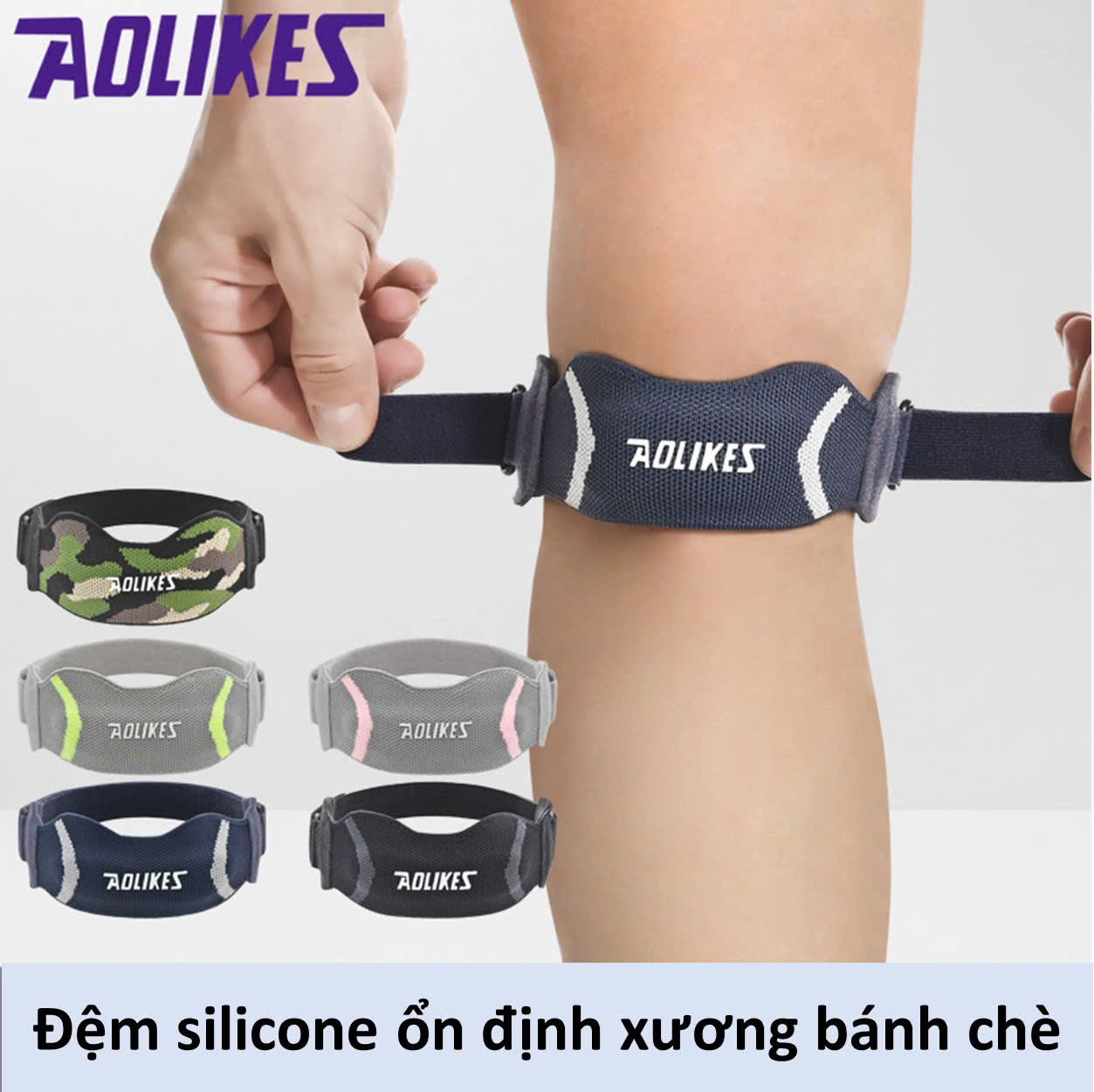 Đai Đỡ Bảo Vệ Gối Patella AOLIKES A-8501 Giảm Đau Đầu Gối, Hỗ Trợ Vận Động, Chạy Bộ, Thể Thao Ngoài Trời
