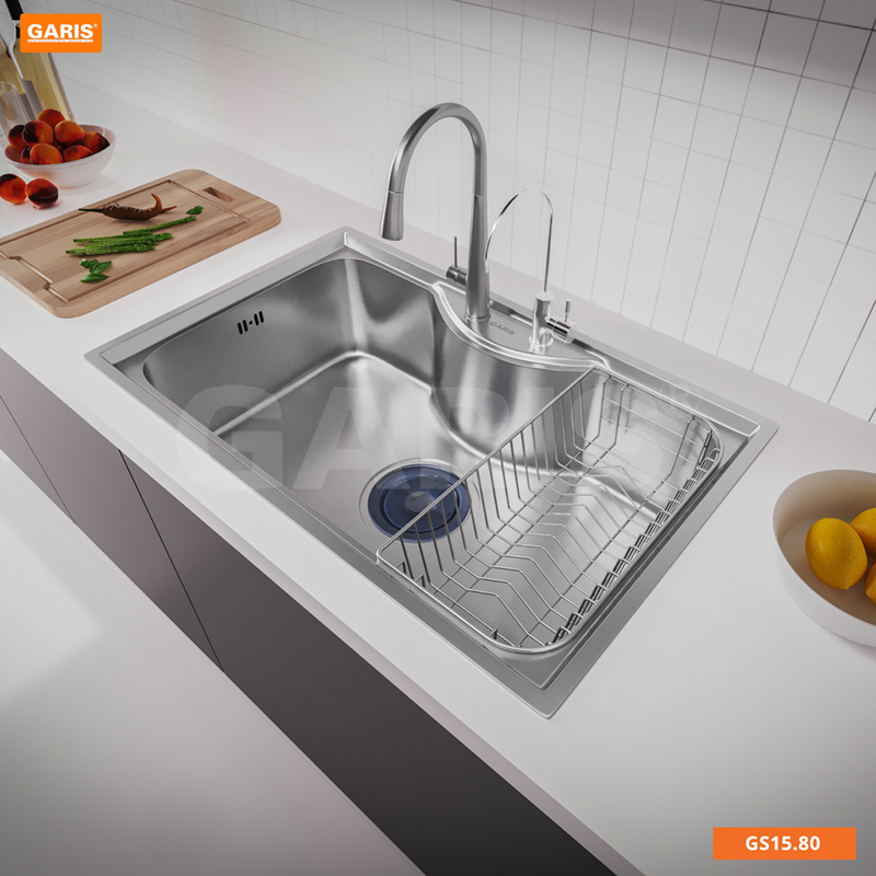 Chậu rửa 1 hố to kiểu Nhật Bản, inox 304 Garis GS15.80