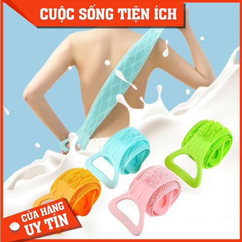 Dây Đai Chà Lưng  Cọ Lưng 2 Mặt Đa Năng Silicon Kỳ Cọ Massage Tẩy Da Chết Khi Tắm - hàng loại 1