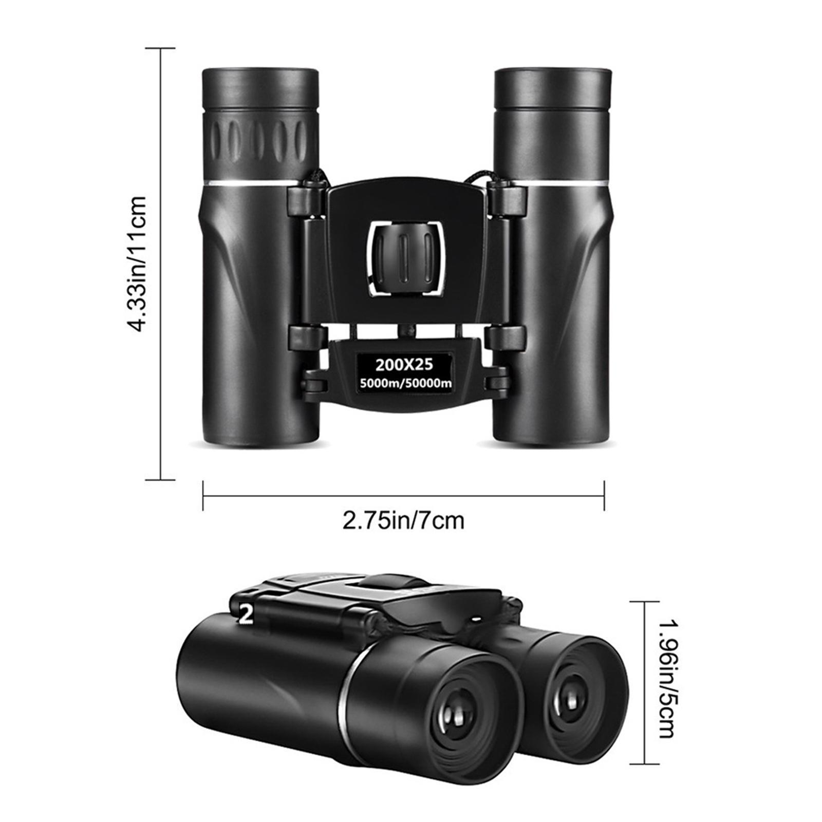 200x25 Binoculars 5000M/50000M Easy Focus Long Distance Binoculars for Adults Kids Bird Watching Sightseeing Theater Hiking Travel