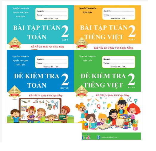 Sách - Combo Bài Tập Tuần và Đề Kiểm Tra Toán và Tiếng Việt 2 - Kết Nối Tri Thức Với Cuộc Sống - Học Kì 1 (4 cuốn)