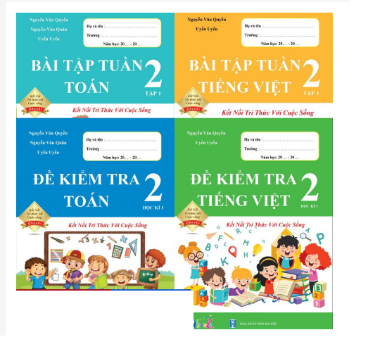 Sách - Combo Bài Tập Tuần và Đề Kiểm Tra Toán và Tiếng Việt 2 - Kết Nối Tri Thức Với Cuộc Sống - Học Kì 1
