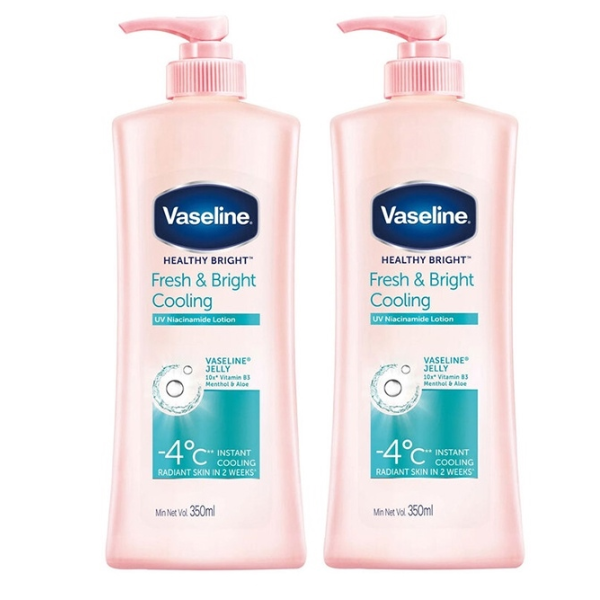 Combo 2 Gel dưỡng thể dưỡng sáng mát lạnh Vaseline Fresh & Bright 350ML/chai