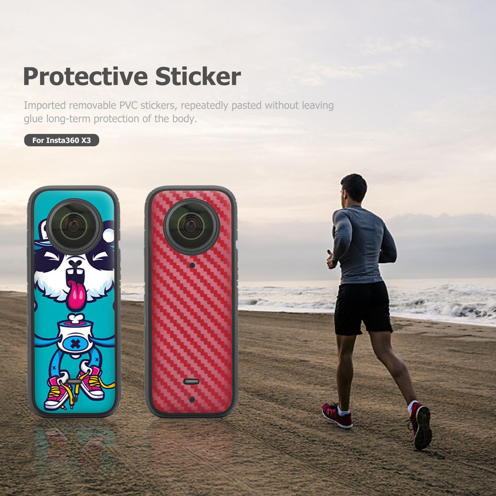2 Cái/bộ PVC Dán Màng Bảo Vệ Đề Can Chống Trầy Xước Có Thể Tháo Rời Vỏ Da Cho Insta360 One X3 Camera Toàn Cảnh