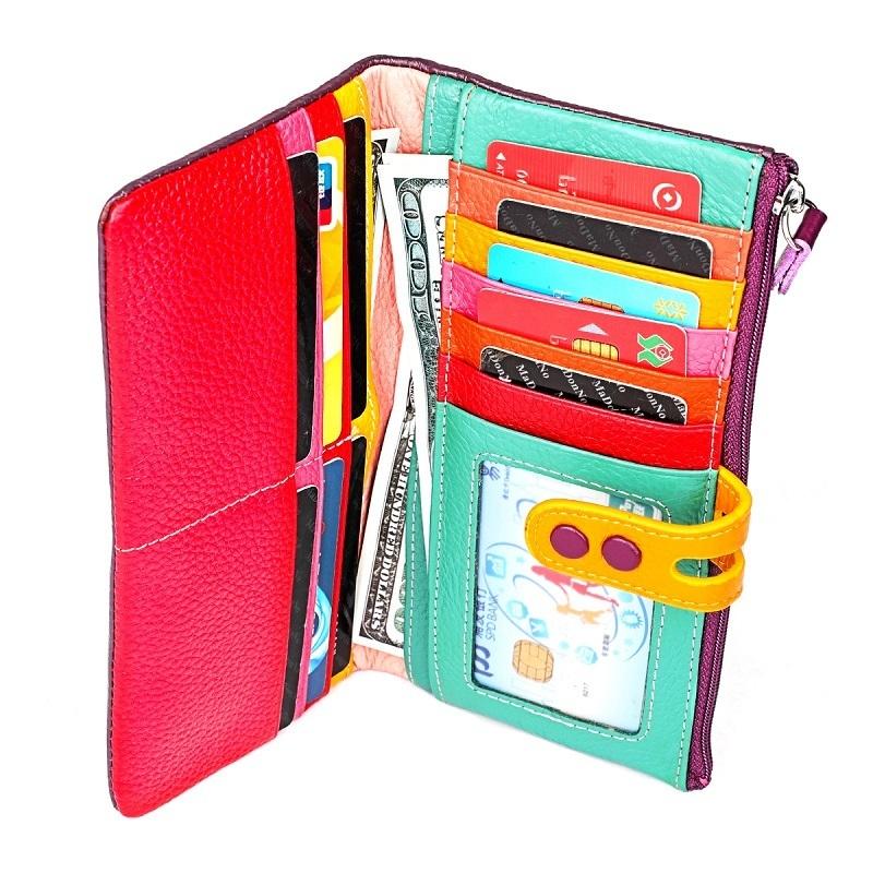 Nhiều Màu Sắc Nữ Ví Lớn Ví Dài Cầm Tay Thời Trang Cao Cấp Da Bò Thẻ Điện Thoại Giá Đỡ Ví Nữ Dây Kéo Ví Cầm Tay Cho Nữ