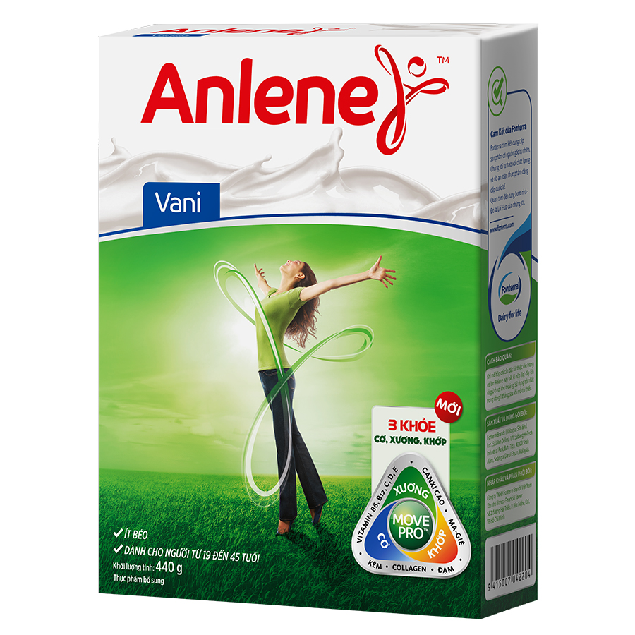 Sữa Bột Anlene Movepro Hương Vanilla (Hộp Giấy 440g)