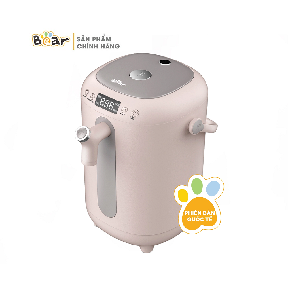Bình Thủy Đun Điện Giữ Nhiệt Bear KE-B30V1 – Màu Hồng, tích hợp 11 mức nhiệt và 2 chế độ đun sôi; tính năng khử clo, lớp vỏ bên trong giữ nhiệt, lớp vỏ bên ngoài cách nhiệt; có khóa nước an toàn