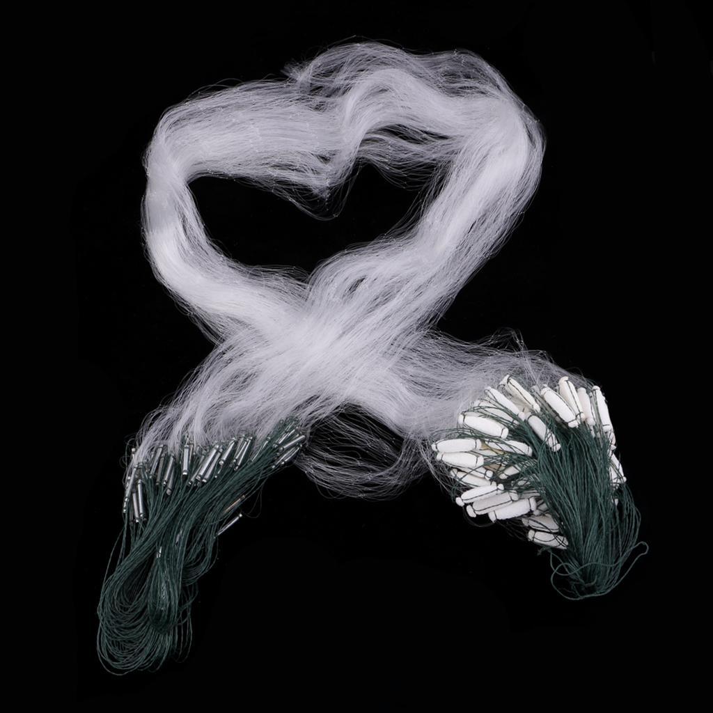 5pcs Fishing Net With Float Fish Trap Monofilament Mesh Gill Hole 4x4cm