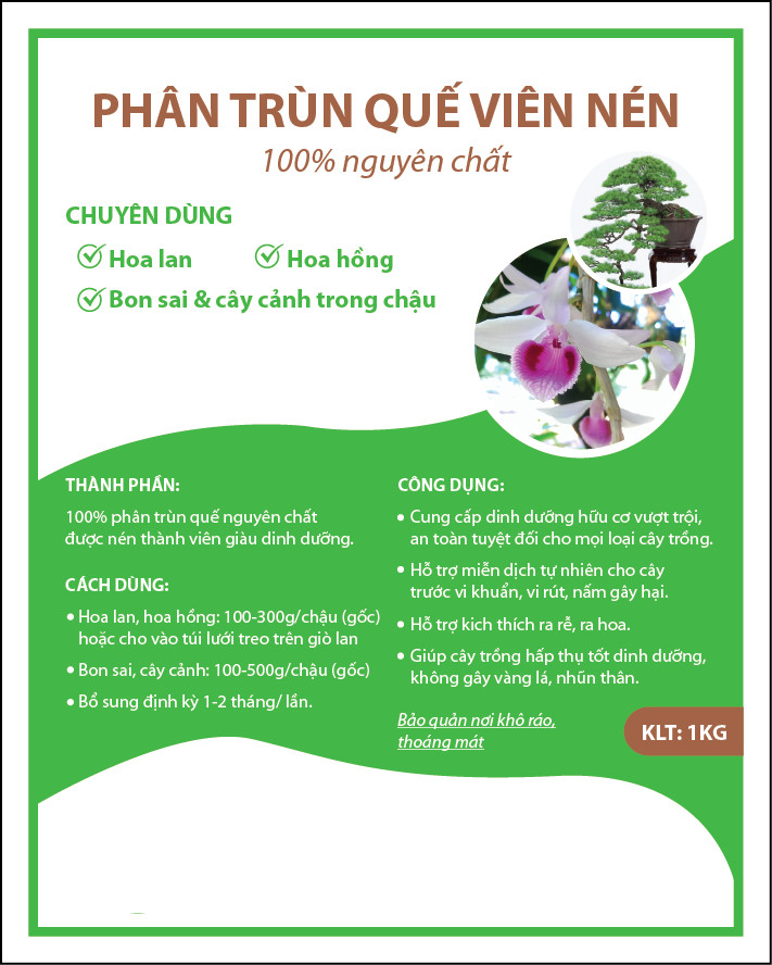 02 Kg Phân Hữu Cơ -  Phân Trùn Quế Dùng Bón Hoa Lan Hoa Hồng (02 Túi)