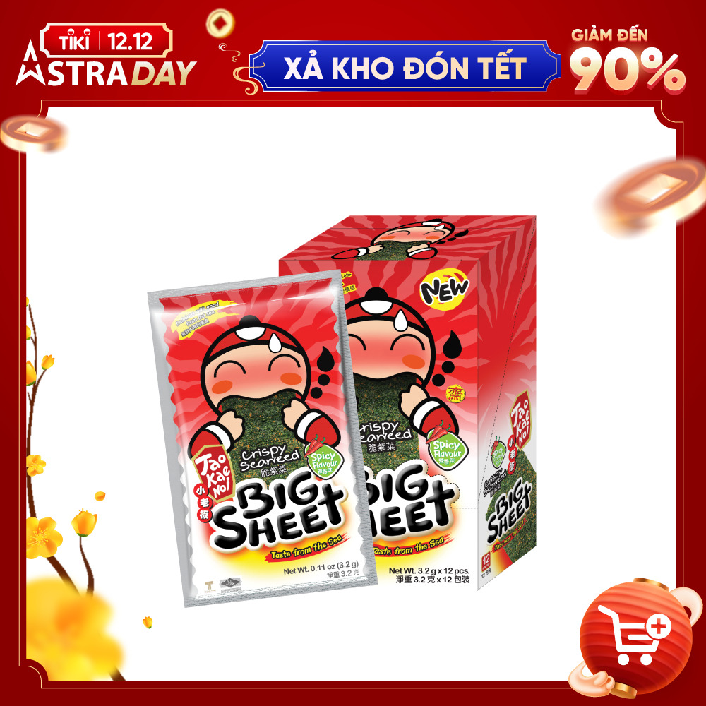 Hình ảnh Snack Rong Biển TaoKaeNoi Big Sheet 3.2g (Hộp 12 gói)