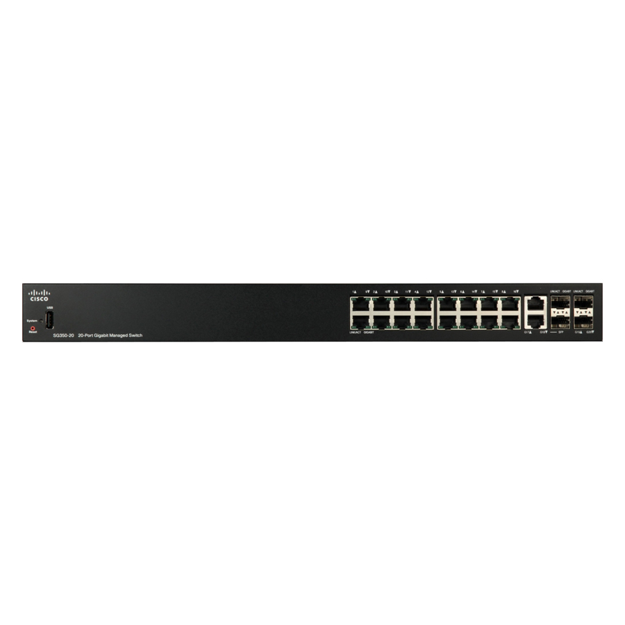 Thiết Bị Chuyển Mạch Cisco SG350-20-K9-EU 20-port Gigabit Managed Switch 20 x 10/100/1000Mbps - Hàng Nhập Khẩu