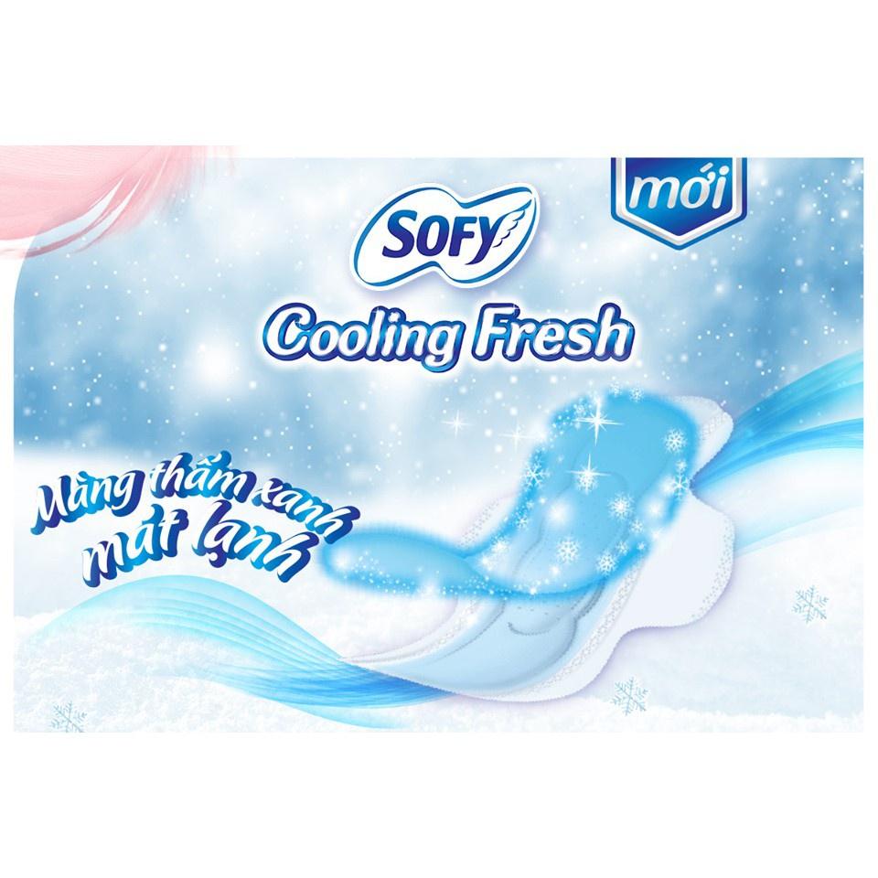 Băng vệ sinh cao cấp Sofy Cooling Fresh Ultra Slim 0.1 có cánh 23cm 8 miếng 8 miếng/gói