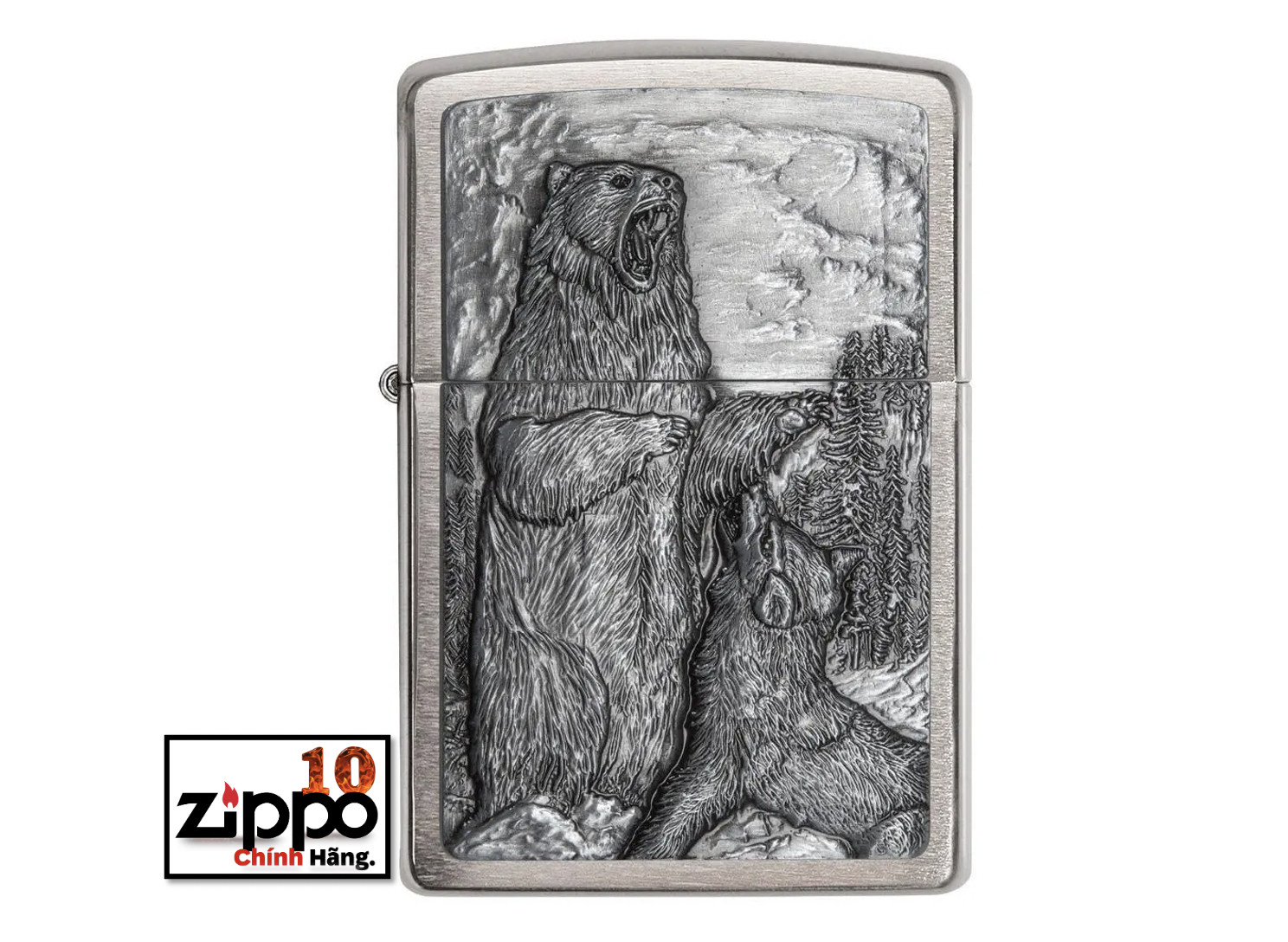 Bật lửa Zippo 29636 Bear vs. Wolf - Chính hãng 100%