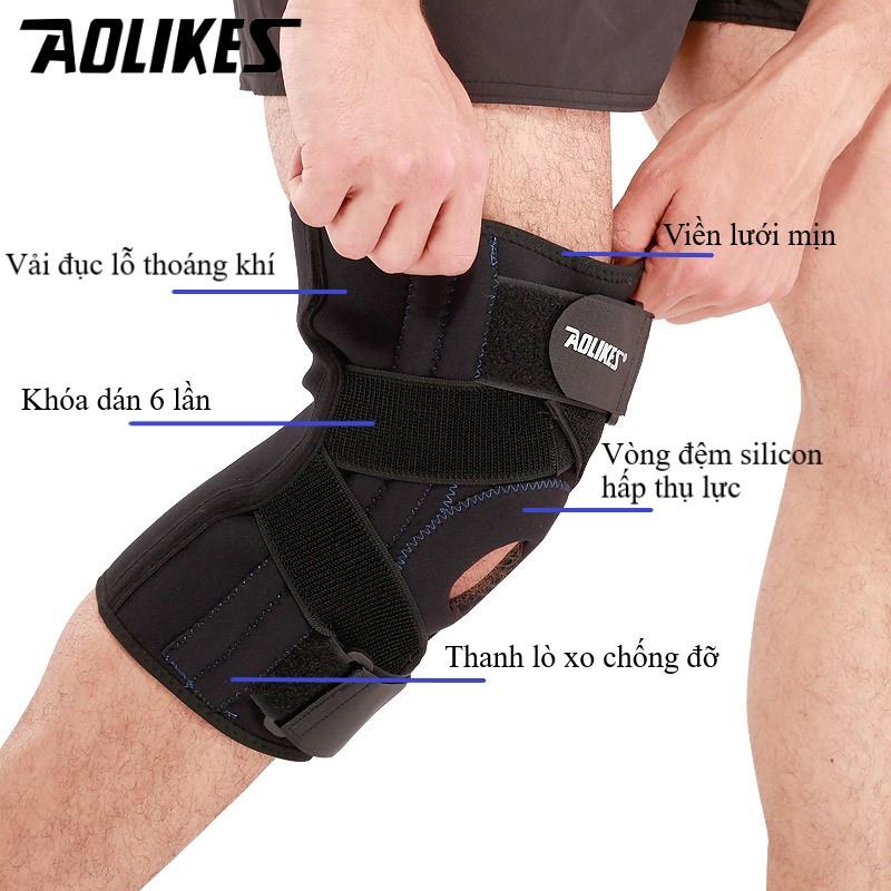 Đai bảo vệ đầu gối có lò xo hỗ trợ AOLIKES – 618
