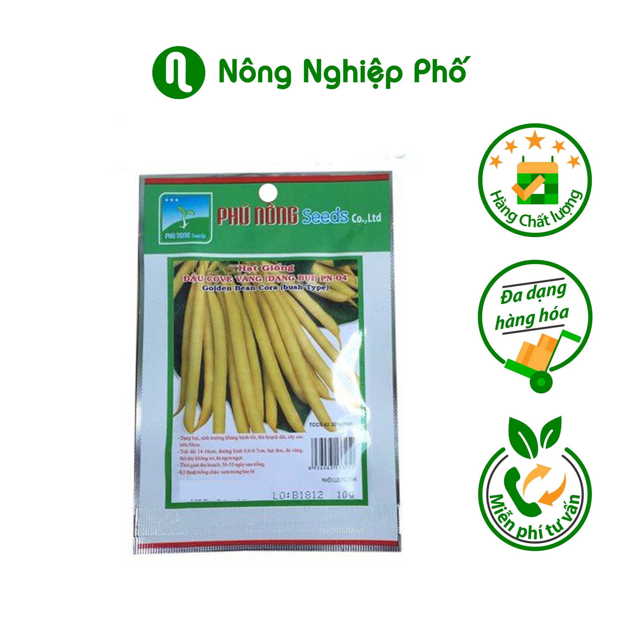 Hạt Giống Đậu Cove Vàng ( Dạng bụi ) PN - Gói 10 gram