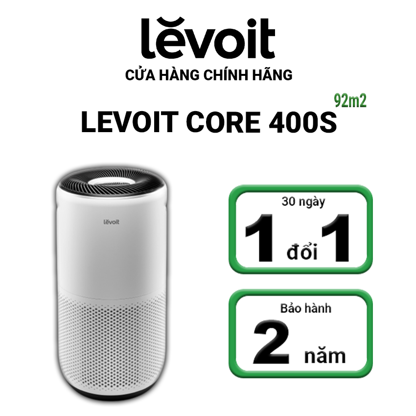 Máy Lọc Không Khí Levoit Core 400S 92m2 | Bộ Lọc HEPA 13 Lọc Bụi Mịn | Hàng Chính Hãng