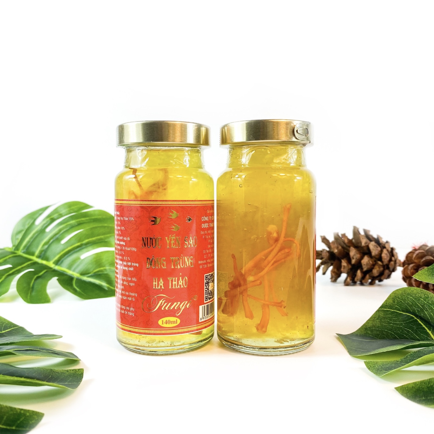 Yến Sào Đông Trùng Hạ Thảo FUNGI Hũ 140ml (15% Yến 15% Đông Trùng)