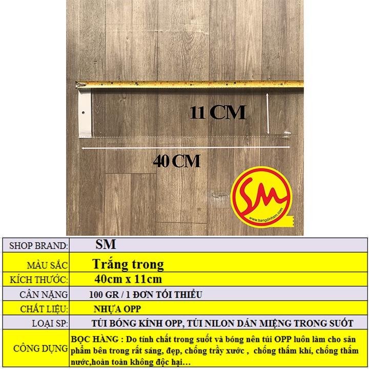 TÚI BÓNG OPP, TÚI BÓNG TRONG SUỐT dán miệng dài 40x11cm chuyên dùng ĐÓNG GÓI CÁC SẢN PHẨM MỘT CÁCH DỄ DÀNG