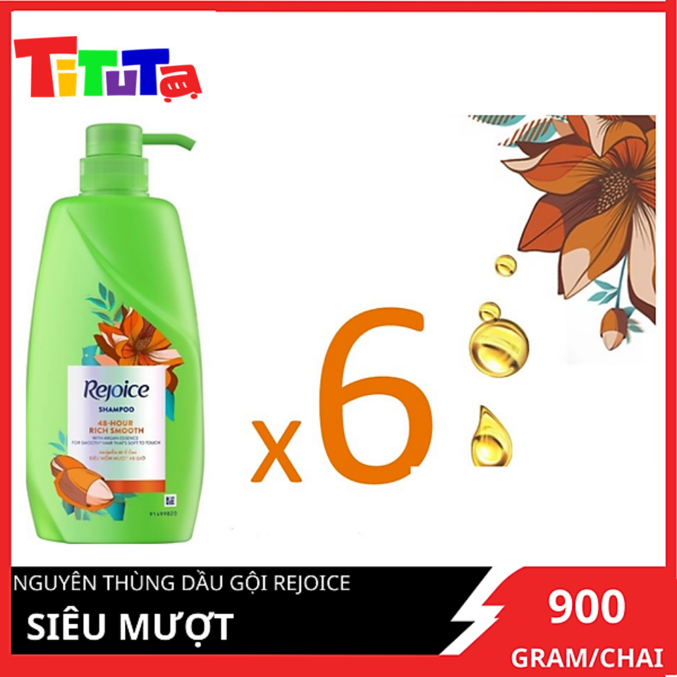 [Giá sỉ] Nguyên thùng Dầu gội Rejoice Siêu mượt 900mlx6