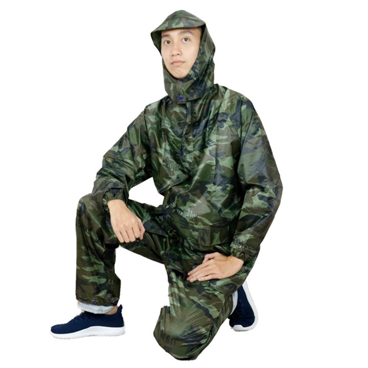 Bộ áo mưa lính vải dù cao cấp, chống thấm (2XL, 3XL)