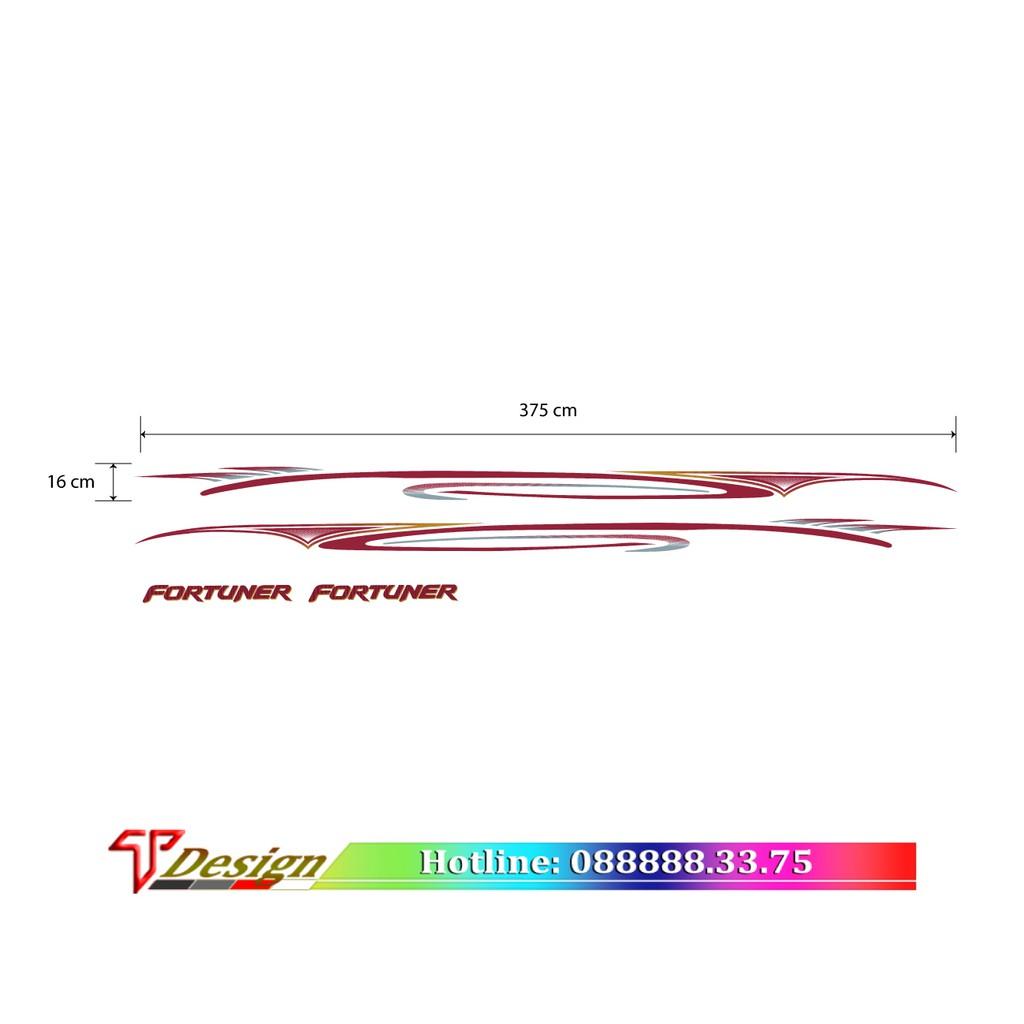 Decal dán xe đẹp, decal cho xe Ranger, xe Fortuner, xe SUV WRAP 77, KT 376x15cm