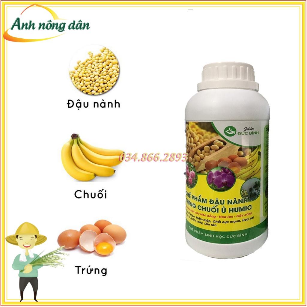 Chế phẩm humic tự nhiên ủ từ đậu nành trứng chuối lên men dùng cho hoa hồng và cây cảnh - Anh nông dân chính hiệu