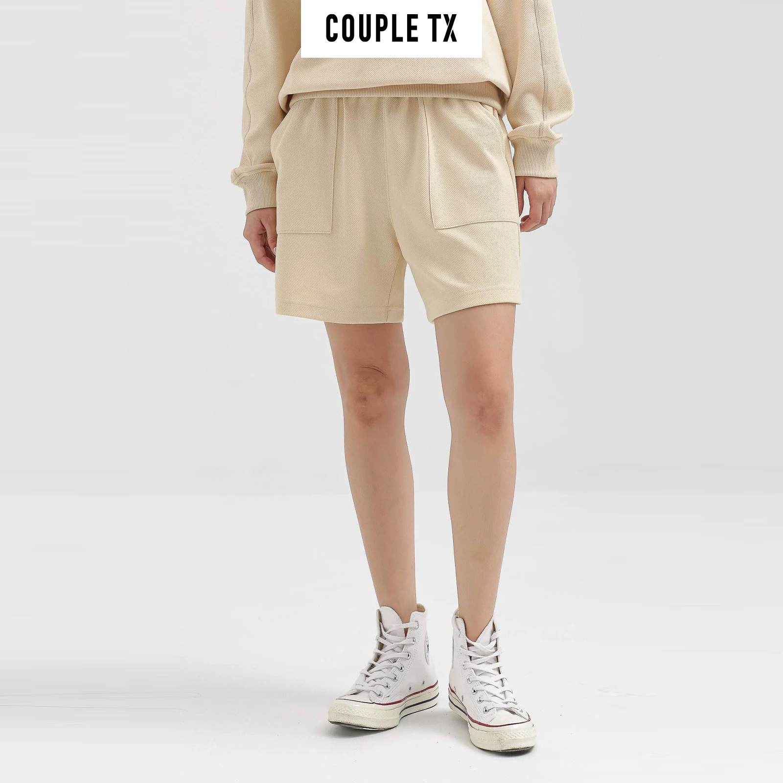 COUPLE TX - Quần Short Nữ Bermuda​​​​​​​ Thun Gân Xéo WSR 2018