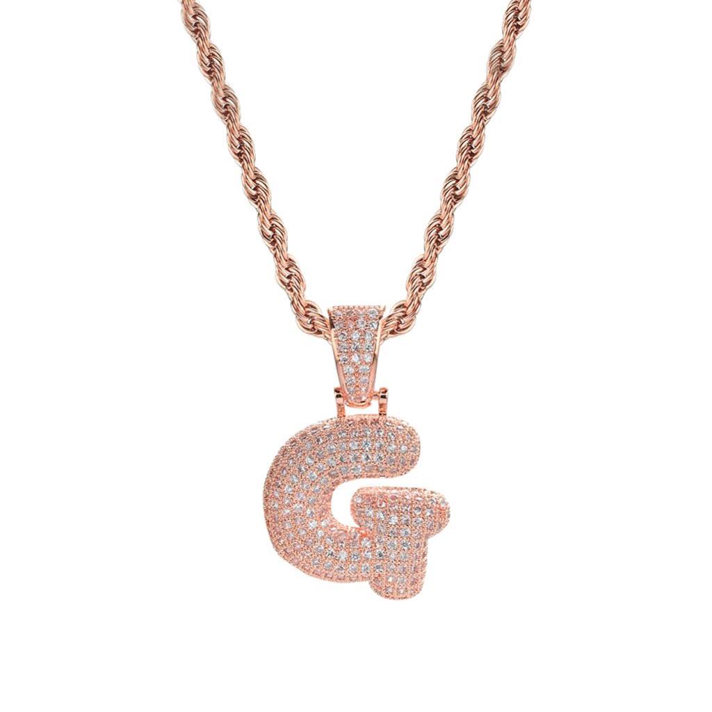18K 26-letter "G" Pendant With Mini Zircon Stone Necklace