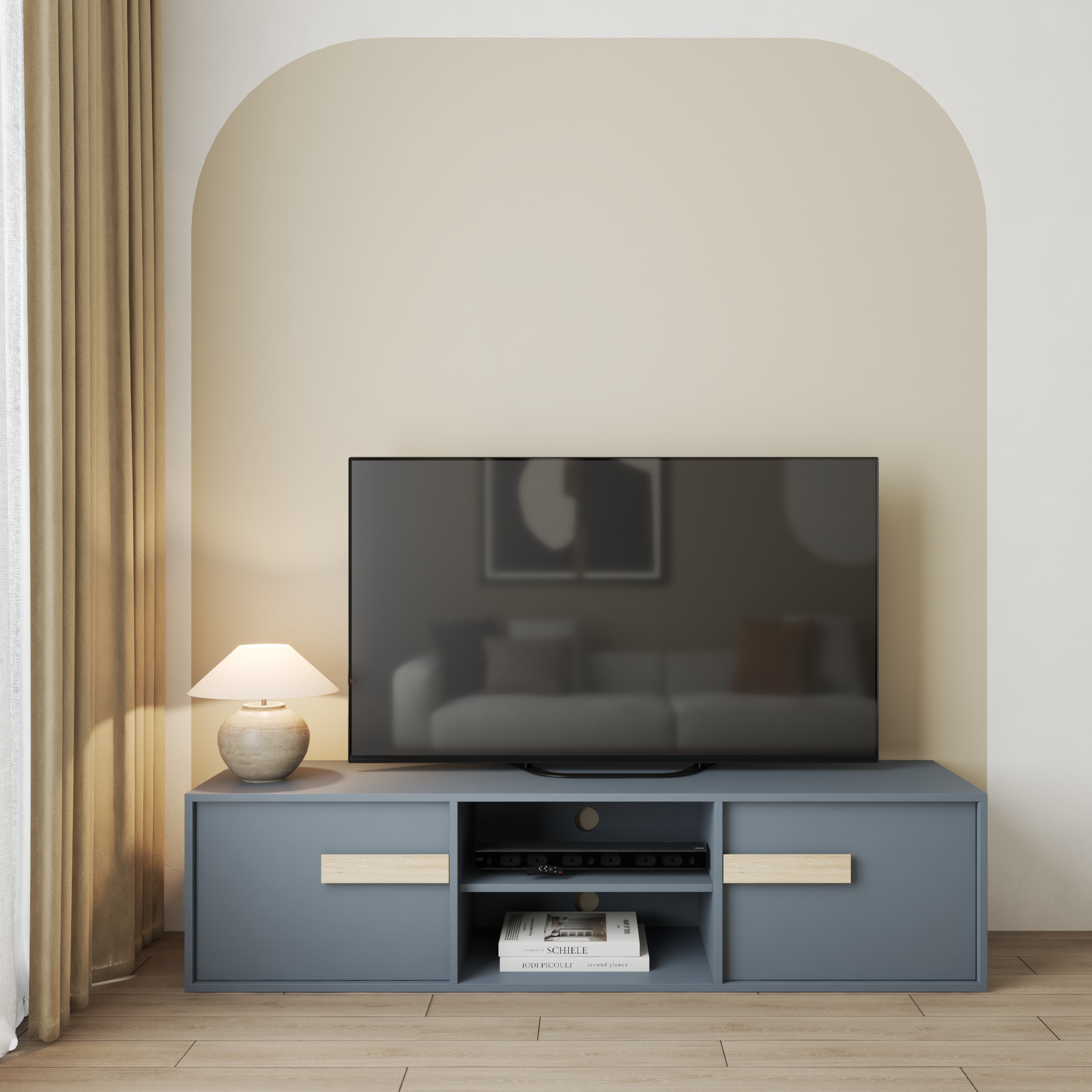 HAPPY FURNITURE , Kệ TV 2 cửa mở - SPACE, KTV_087 , 170cm x 40cm x 42cm DxRxC