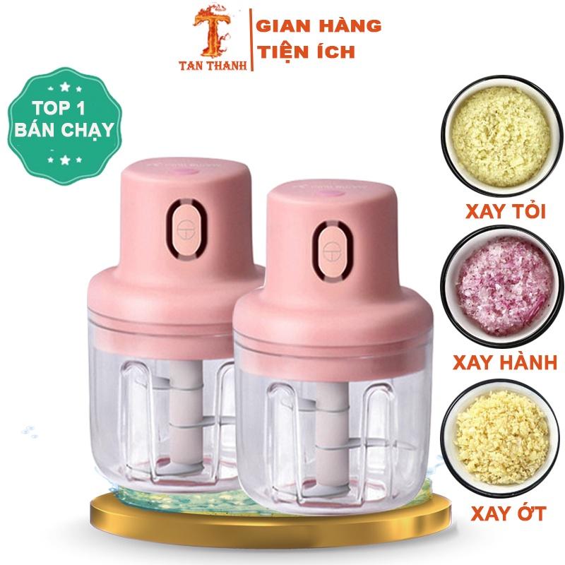 Máy xay mini, Đồ dùng nhà bếp tiện ích, Máy xay mini sạc pin cao cấp xay tỏi ớt, hành, rau củ quả dung tích 250ml