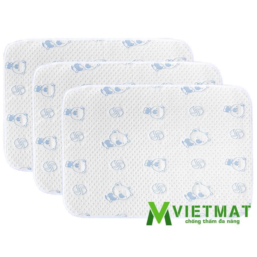 Combo 3 tấm size 50x70cm - Tấm lót chống thấm cotton 4 lớp VIETMAT, hàng Việt Nam chất lượng cao