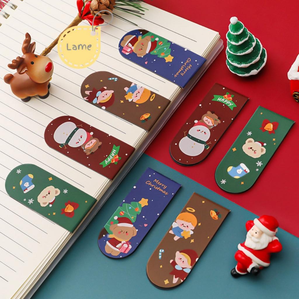 Bookmark nam châm chủ đề giáng sinh, kẹp sách đánh dấu trang hoạt hình cute dễ thương, đồ dùng học tập làm quà noel
