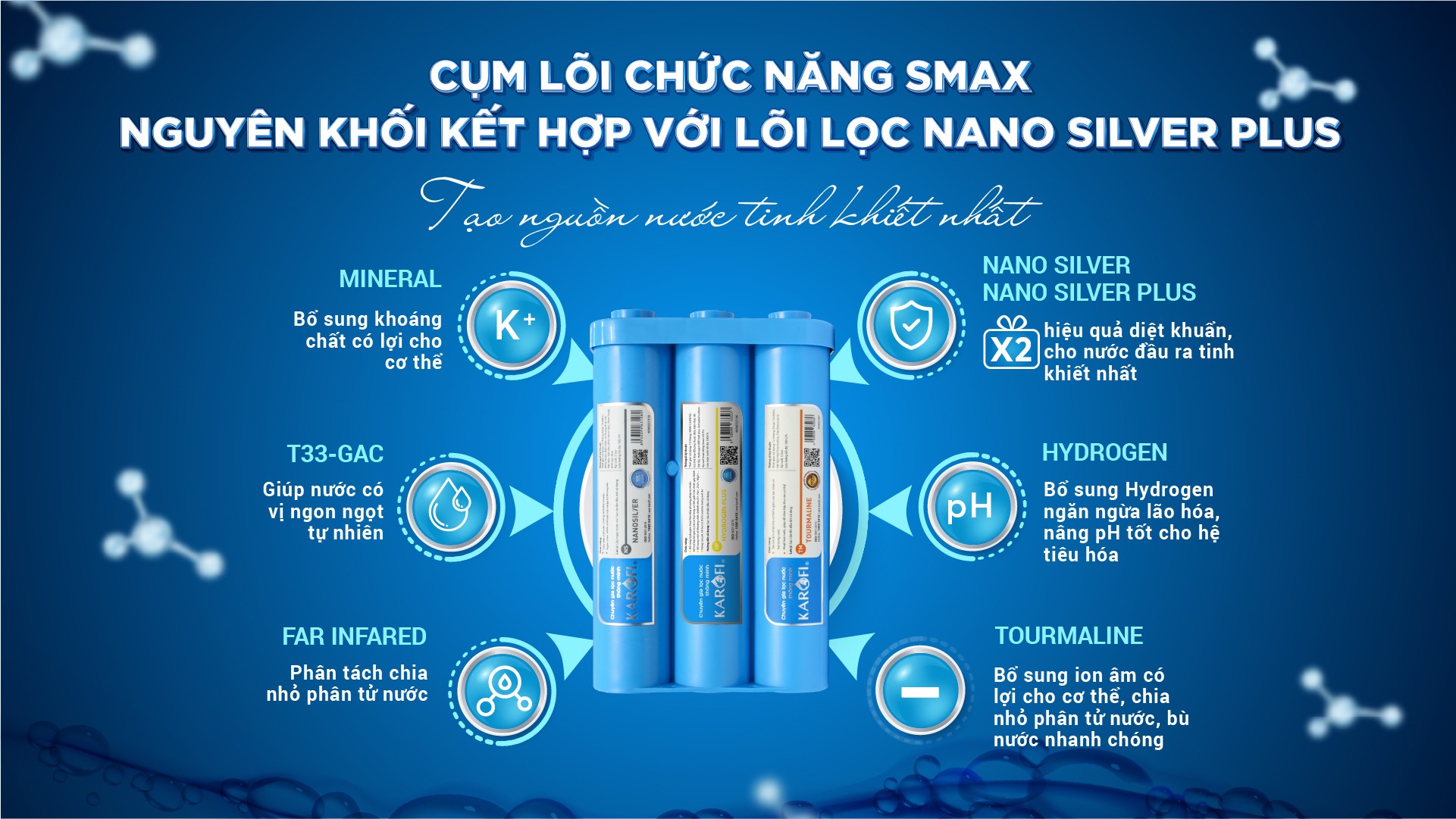 Máy Lọc Nước Nóng Lạnh KAROFI KAD-D66 (11 lõi lọc) - Hàng Chính Hãng