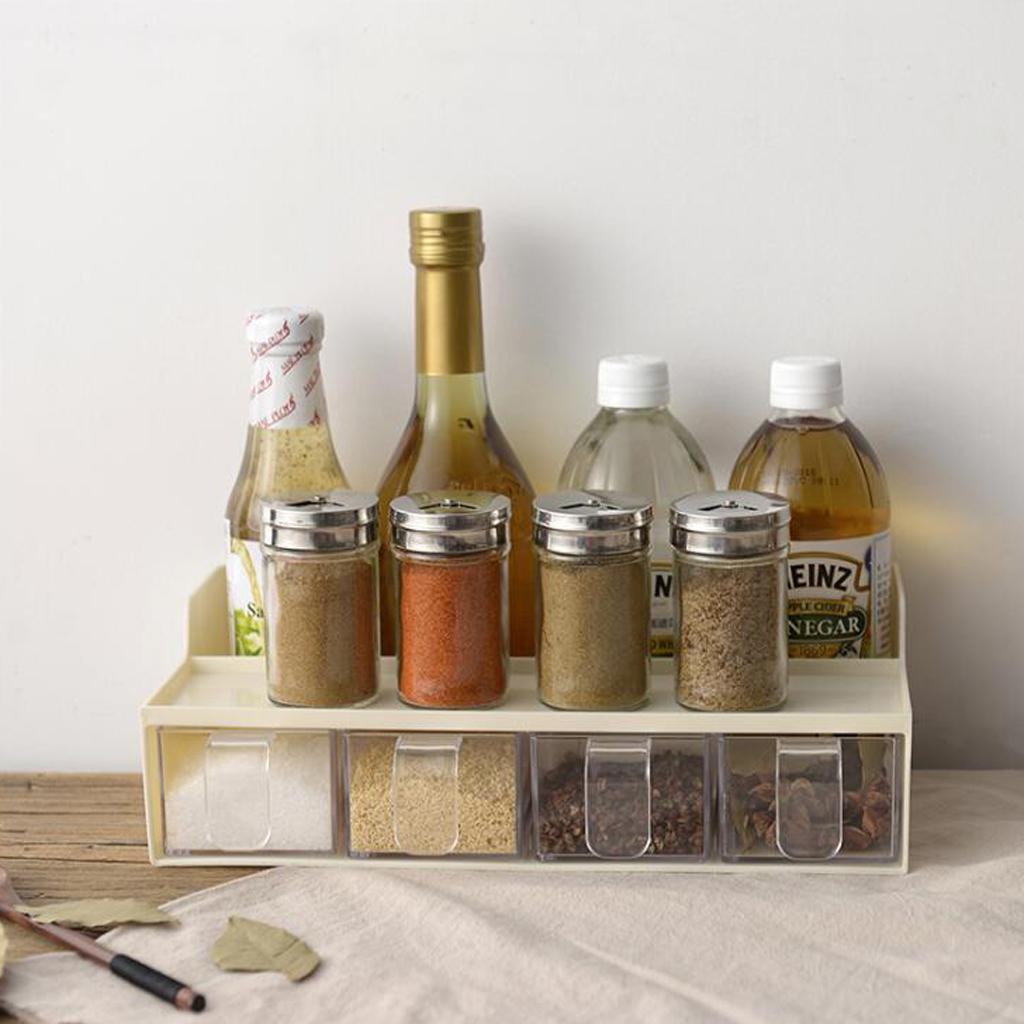 Multi-function Spice Jar Rack Condiment Pot Container Cruet Organizer