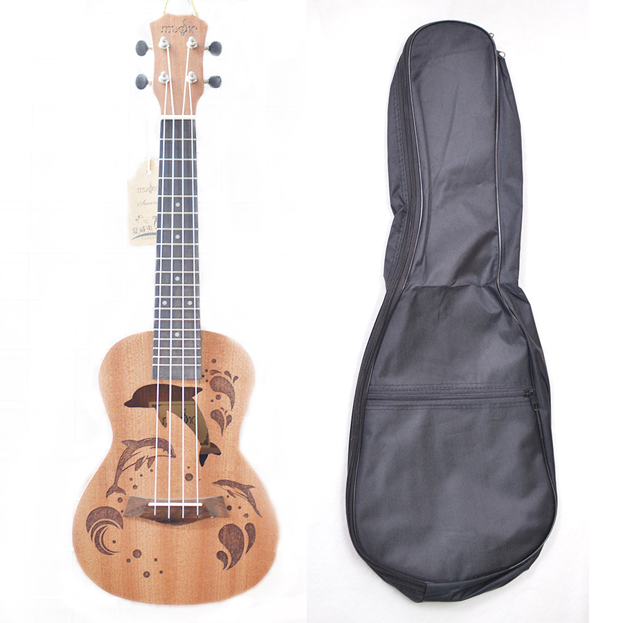 Đàn Ukulele Concert gỗ hình Cá Heo (tặng kèm bao đựng, sách học, phím gảy)