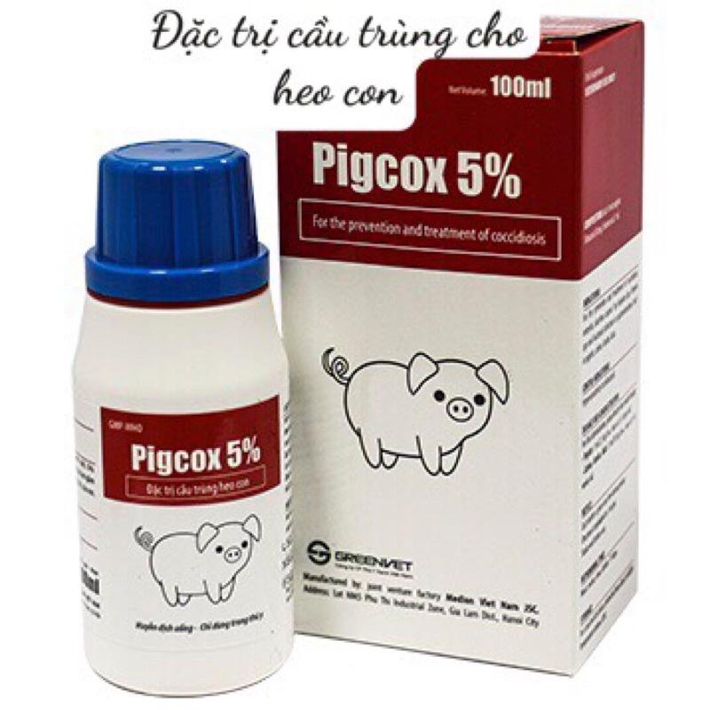 [THÚ Y] 1 lọ PIGCOX 5% 100ml dùng cho viêm ruột , tiêu chảy do cầu trùng Eimeria spp, Isospora spp và làm giảm nhiễm trùng đường ruột trên heo, bê, nghé, dê, cừu non