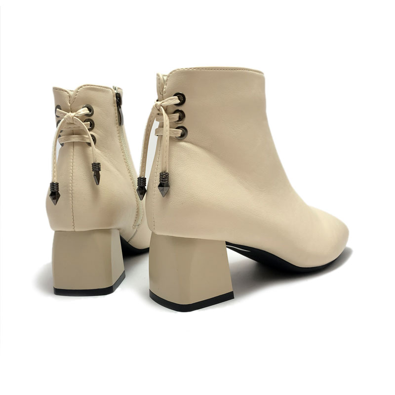 Boots nữ, 3 cm, mũi vuông nơ đan Boots03