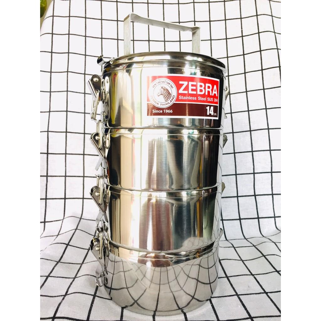 Camen inox cao cấp Zebra 4 ngăn 4 khoá cài