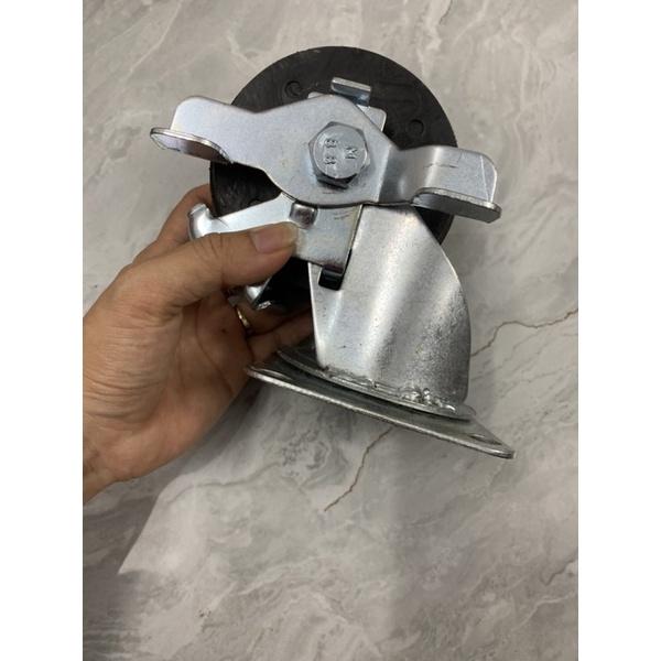 Bánh xe đẩy công nghiệp cao su đen đặc siêu bền phi 100