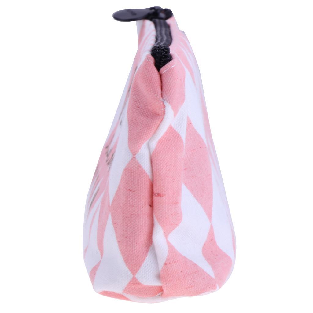 Fashion Zipper Pencil Pen Case Bag Canvas Makeup Cosmetic Bag Pouch Student