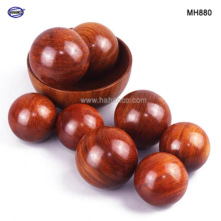 Combo 2 quả bi lăn tay gỗ hương để mộc Mát xa giúp dẻo tay, chống mỏi toàn diện
