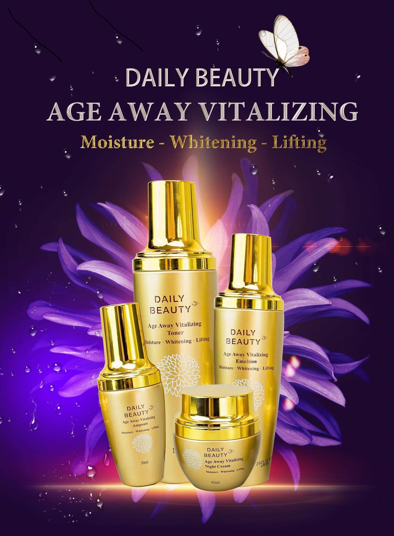 Bộ sản phẩm dưỡng da Daily Beauty Age Away Vitalizing Đánh Thức Thanh Xuân của R&amp;B Việt Nam độc quyền phân phối sản phẩm chính hãng Hàn Quốc