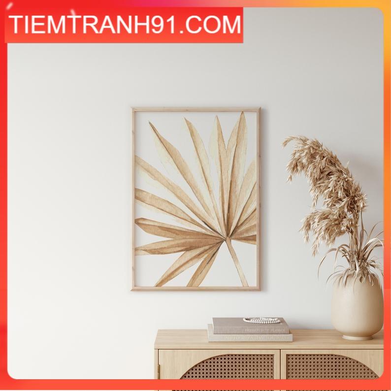 Tranh treo tường | Tranh màu nước - Dried Palm Leaf Print, Tropical Decor Plant, Botanical