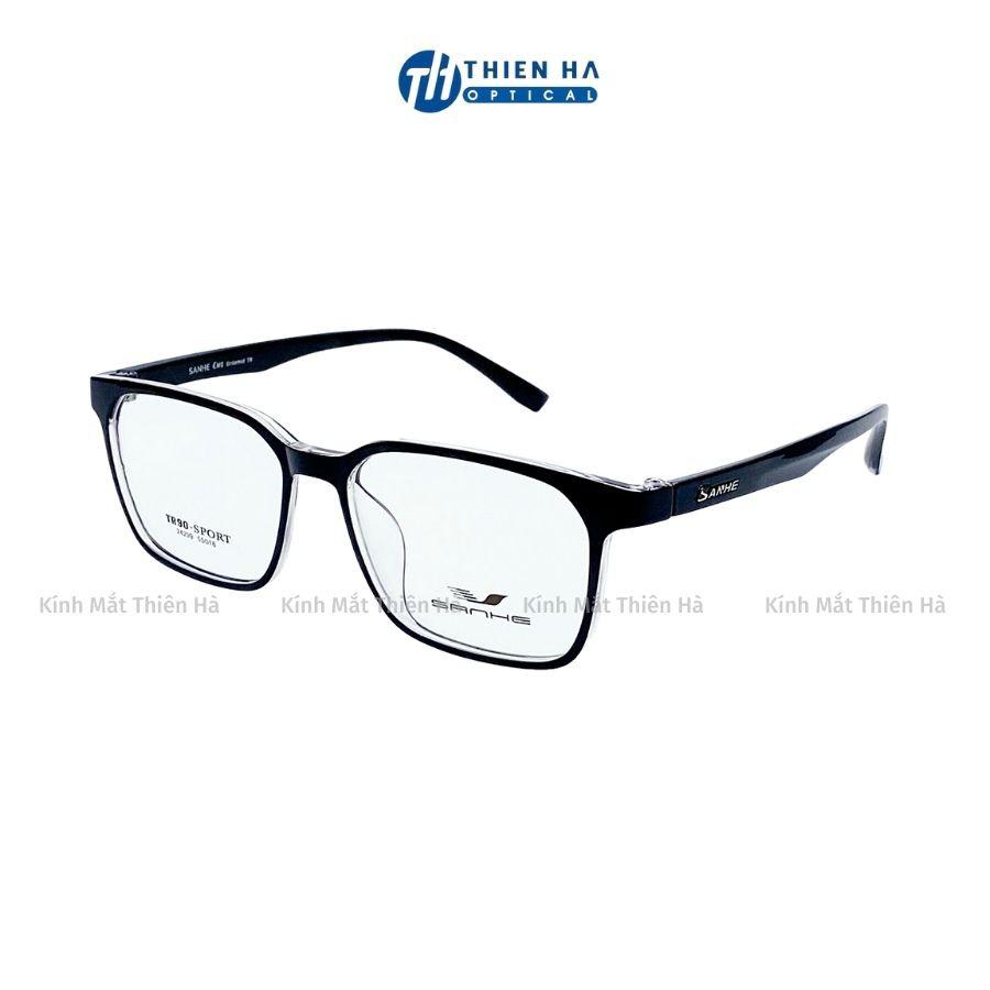 Gọng kính vuông nam nữ THIÊN HÀ OPTICAL nhựa dẻo dầy nhẹ chắc chắn siêu bền thích hợp độ cận cao trẻ dễ đeo SHANHE 24299