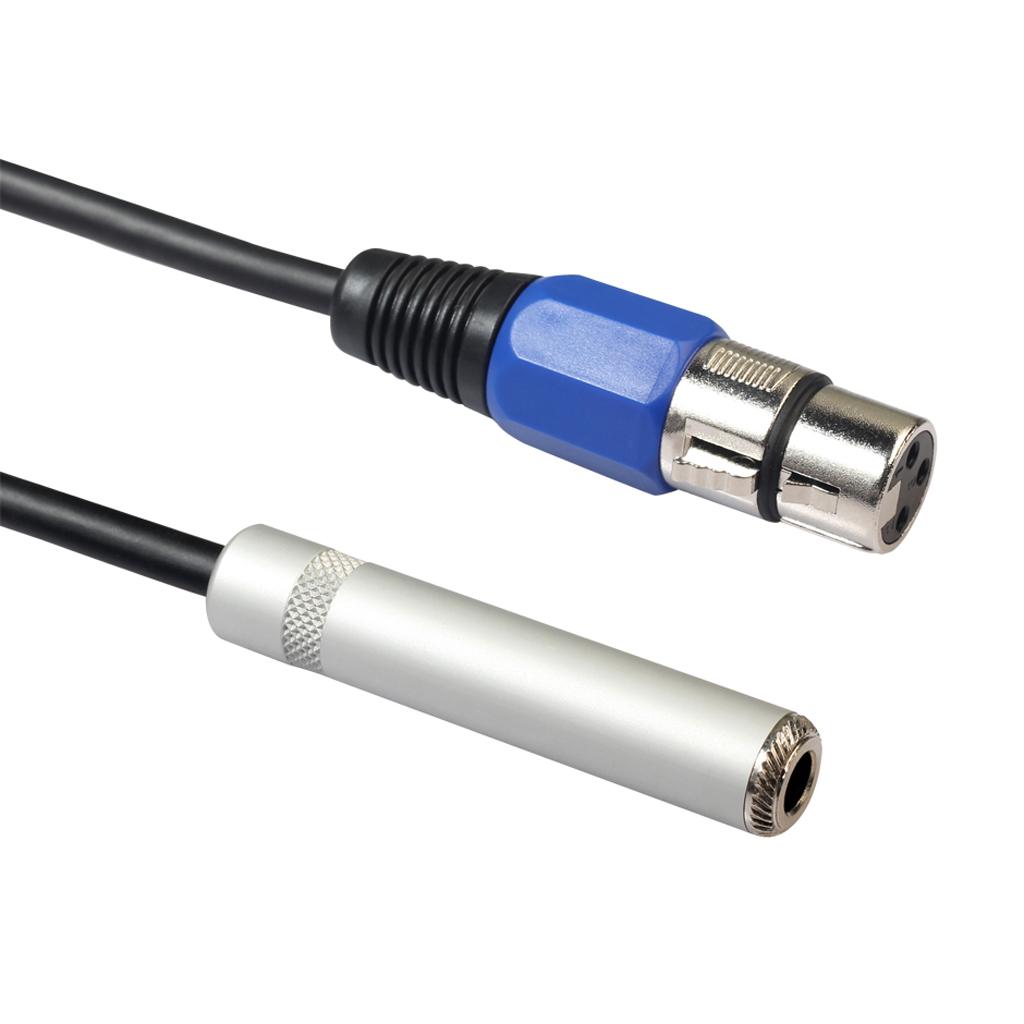 Âm Thanh Stereo Jack 6.35 Mm Cái-3 Chân Nữ XLR Ổ Cắm Dây Âm Thanh 1ft 0.3 M