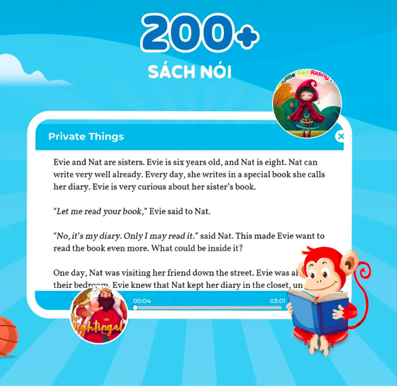 MONKEY STORIES - Mã học phần mềm tiếng Anh và tặng 3 tháng Monkey Math