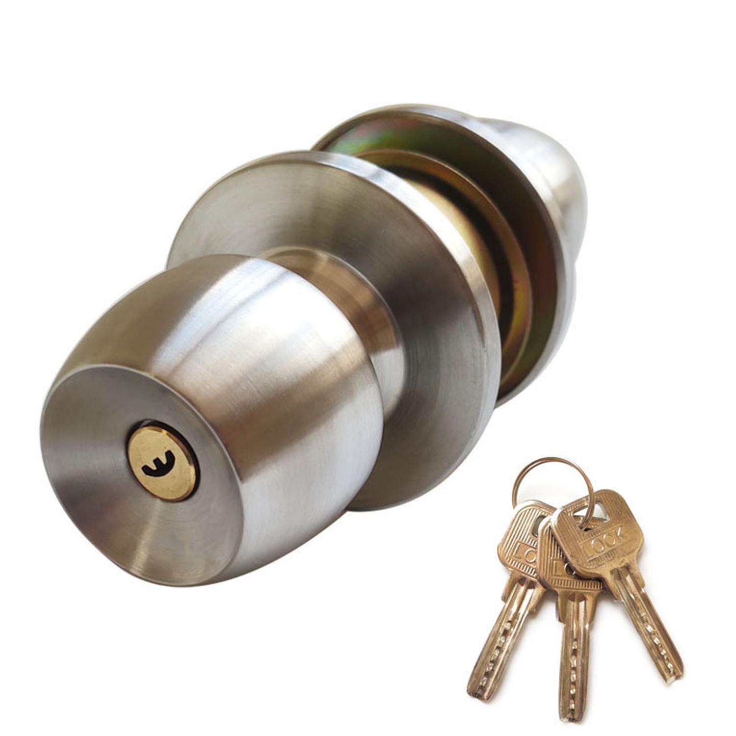 Bộ khóa tay nắm cửa với 3 chìa khóa Kiểu bóng tròn