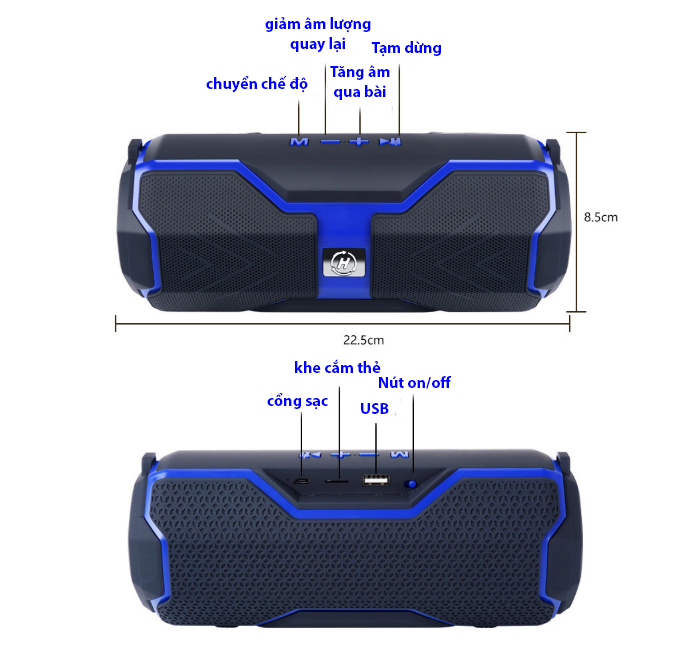 Loa bluetooth bass mạnh, pin trâu, âm thanh hifi H29