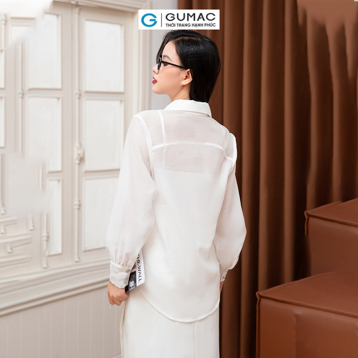 Áo sơ mi cách điệu thời trang GUMAC AD10029