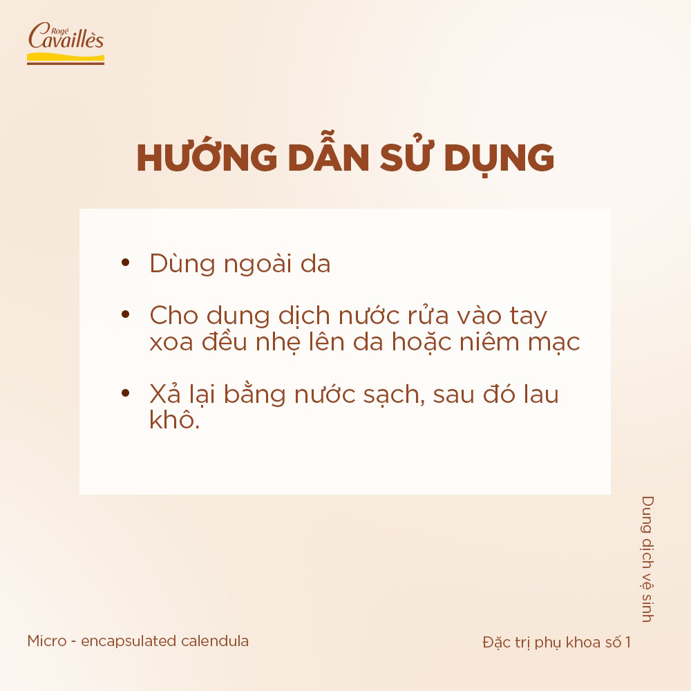 Dung dịch vệ sinh phụ nữ Roge Cavailles - Dưỡng Mềm Mại, Sạch Dịu Êm - Số 1 tại Pháp - 250ml